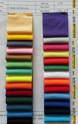 bảng màu vải thun cotton 100% trơn