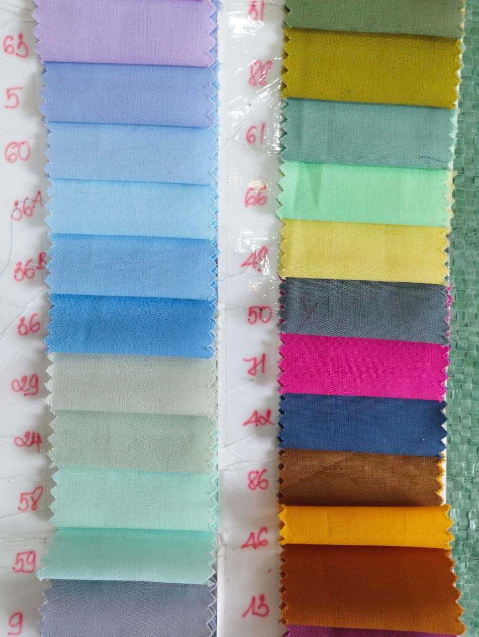 Bảng màu vải kate Silk may bảo hộ
