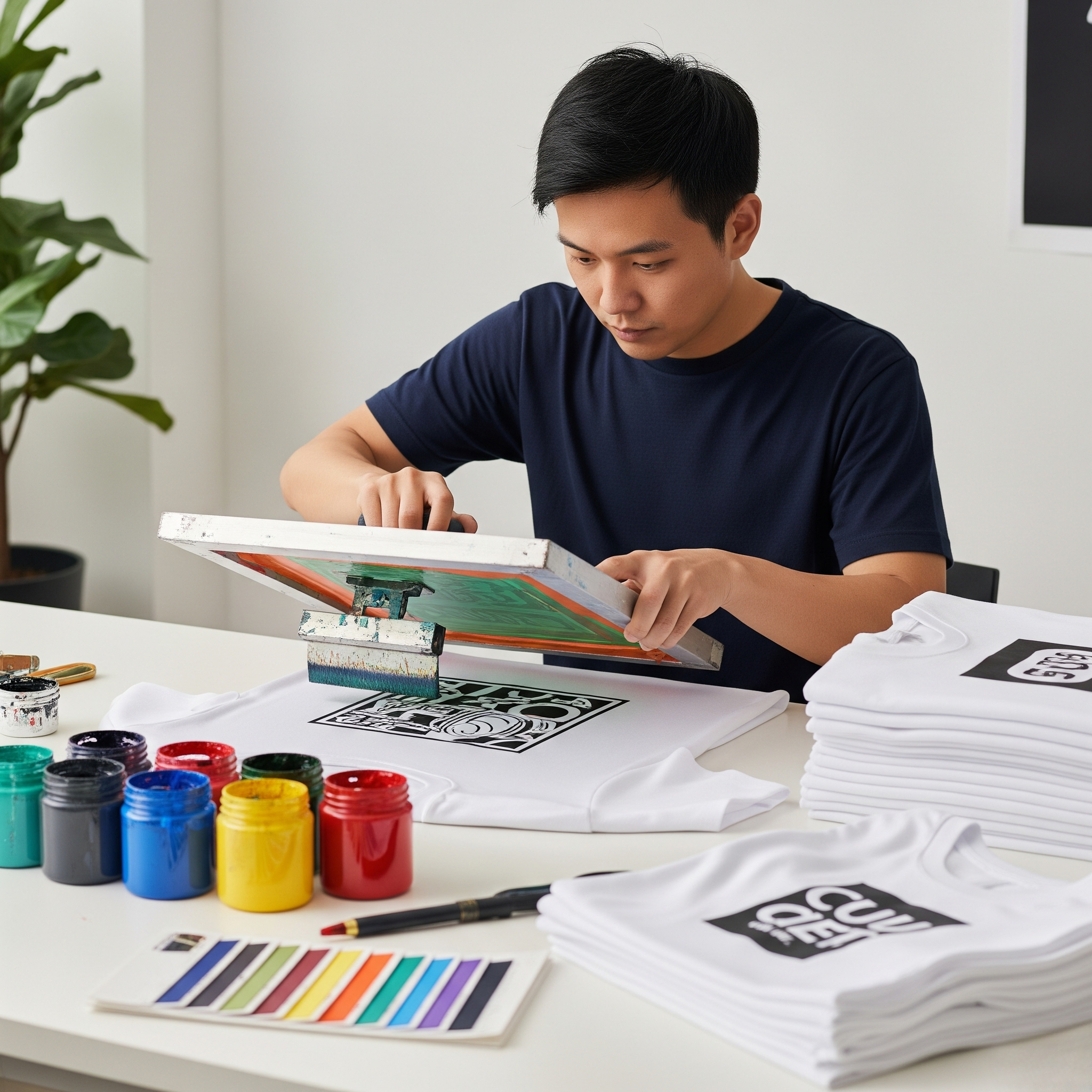 Áo thun đồng phục số lượng ít in lụa