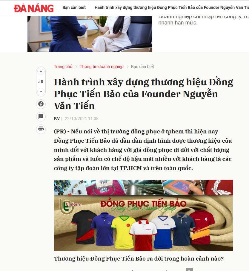 Báo Quảng Nam nói về Founder Nguyễn Văn Tiến